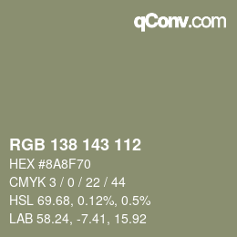 Farbcode: RGB 138 143 112 | qconv.com