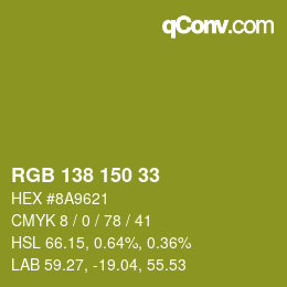 Farbcode: RGB 138 150 33 | qconv.com