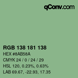 Farbcode: RGB 138 181 138 | qconv.com