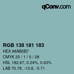 Código de color: RGB 138 181 183 | qconv.com