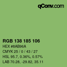 Color code: RGB 138 185 106 | qconv.com