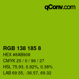 Color code: RGB 138 185 8 | qconv.com