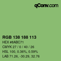 Farbcode: RGB 138 188 113 | qconv.com