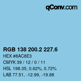 カラーコード: RGB 138 200.2 227.6 | qconv.com