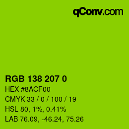 Farbcode: RGB 138 207 0 | qconv.com