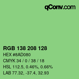 Código de color: RGB 138 208 128 | qconv.com