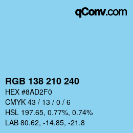 Color code: RGB 138 210 240 | qconv.com