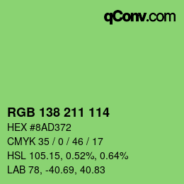 Color code: RGB 138 211 114 | qconv.com