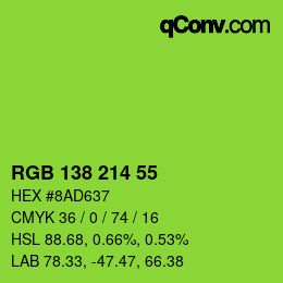 Color code: RGB 138 214 55 | qconv.com