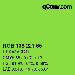 Farbcode: RGB 138 221 65 | qconv.com