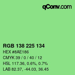 Color code: RGB 138 225 134 | qconv.com