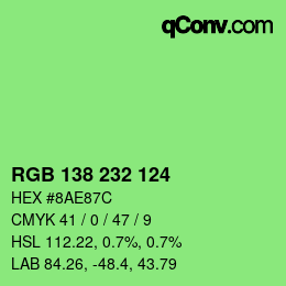 Color code: RGB 138 232 124 | qconv.com