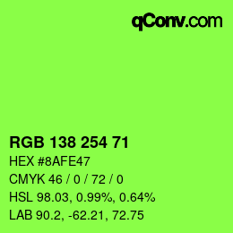 Color code: RGB 138 254 71 | qconv.com