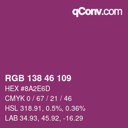 Farbcode: RGB 138 46 109 | qconv.com