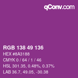 Color code: RGB 138 49 136 | qconv.com