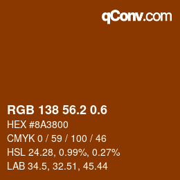カラーコード: RGB 138 56.2 0.6 | qconv.com