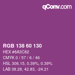 Farbcode: RGB 138 60 130 | qconv.com