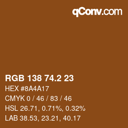 Color code: RGB 138 74.2 23 | qconv.com