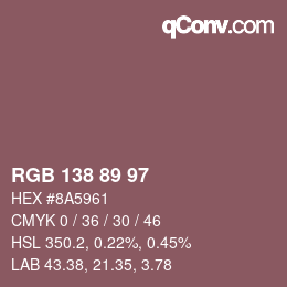 Código de color: RGB 138 89 97 | qconv.com