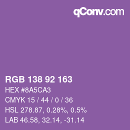 Farbcode: RGB 138 92 163 | qconv.com