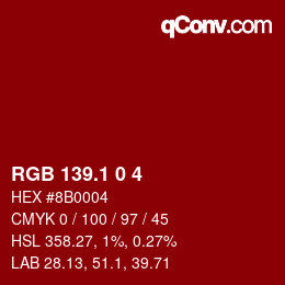 カラーコード: RGB 139.1 0 4 | qconv.com
