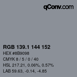 Farbcode: RGB 139.1 144 152 | qconv.com