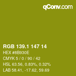 カラーコード: RGB 139.1 147 14 | qconv.com