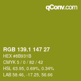 カラーコード: RGB 139.1 147 27 | qconv.com
