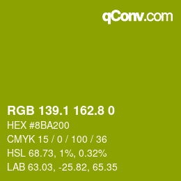 カラーコード: RGB 139.1 162.8 0 | qconv.com