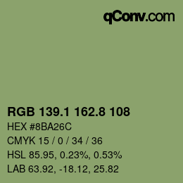 カラーコード: RGB 139.1 162.8 108 | qconv.com