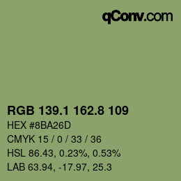 Color code: RGB 139.1 162.8 109 | qconv.com