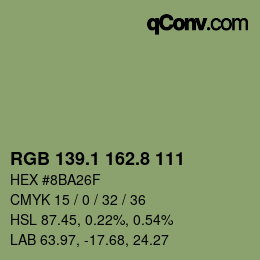 カラーコード: RGB 139.1 162.8 111 | qconv.com