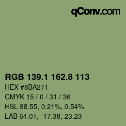 Color code: RGB 139.1 162.8 113 | qconv.com