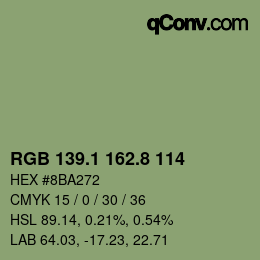 Color code: RGB 139.1 162.8 114 | qconv.com