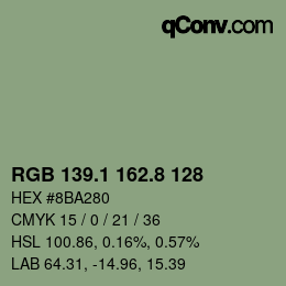 Color code: RGB 139.1 162.8 128 | qconv.com