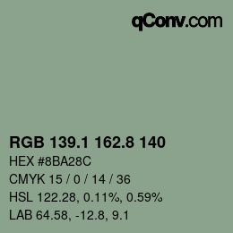 Color code: RGB 139.1 162.8 140 | qconv.com