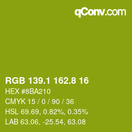 カラーコード: RGB 139.1 162.8 16 | qconv.com