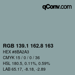 カラーコード: RGB 139.1 162.8 163 | qconv.com