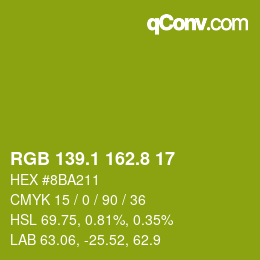 カラーコード: RGB 139.1 162.8 17 | qconv.com