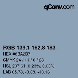 Color code: RGB 139.1 162.8 183 | qconv.com