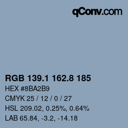 Code couleur: RGB 139.1 162.8 185 | qconv.com