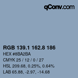Color code: RGB 139.1 162.8 186 | qconv.com