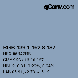 Color code: RGB 139.1 162.8 187 | qconv.com
