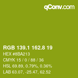 カラーコード: RGB 139.1 162.8 19 | qconv.com