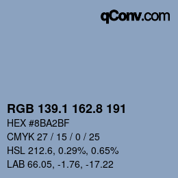 Color code: RGB 139.1 162.8 191 | qconv.com