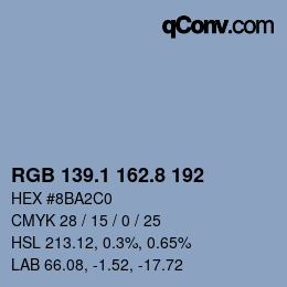 Code couleur: RGB 139.1 162.8 192 | qconv.com