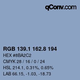 Color code: RGB 139.1 162.8 194 | qconv.com