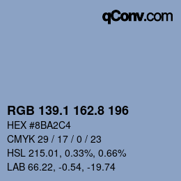 Código de color: RGB 139.1 162.8 196 | qconv.com
