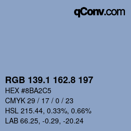 Color code: RGB 139.1 162.8 197 | qconv.com