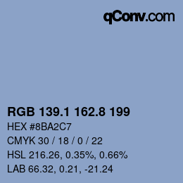 Color code: RGB 139.1 162.8 199 | qconv.com